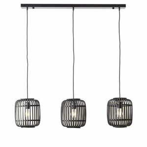 Függőlámpa Endon Mathias fekete acél-fa 3xE27 LED 101698 small 0