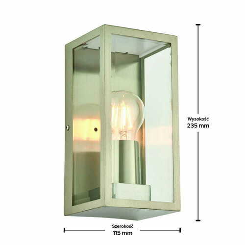 Jelölje be Kültéri fali lámpa Endon Oxford 53803 ezüst IP44 LED E27 rozsdamentes acél