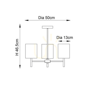 Endon Brio BRIO-3CH mennyezeti csillár, 3×E14, króm és törtfehér, 50 cm small 10