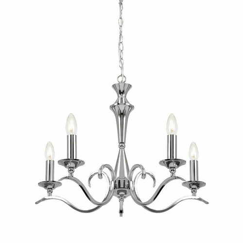 Jelölje be Függőlámpa Endon Kora 5 ágú króm nikkel E14 LED klasszikus 61 cm