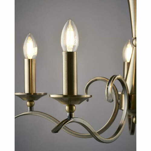 Jelölje be Endon Kora KORA-5AB 5 ágú csillár, antik sárgaréz hatás, 5×E14 max. 40 W, Ø61 cm