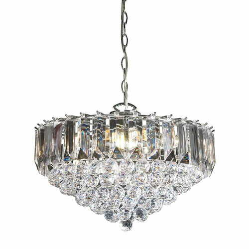 Jelölje be Függőlámpa Endon Fargo króm 6 fényű E14 LED, átlátszó, 46 cm
