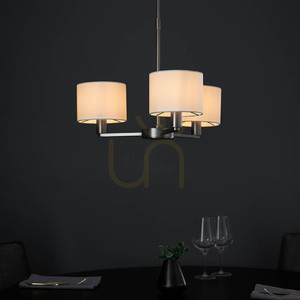 Endon Daley függőlámpa, 3×E14, matt nikkel és fehér, 51 cm small 10