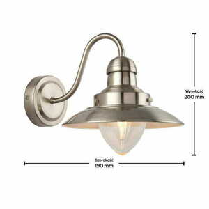 Fali lámpa Endon Mendip nikkel üveg klasszikus E14 LED 26 cm small 3