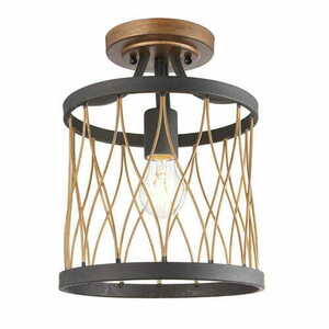 Mennyezeti lámpa Endon Heston vintage fekete-barna acél E27 25 cm 61497 small 2