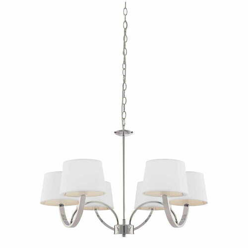 Jelölje be Endon Macy 6-ágú klasszikus függőlámpa fehér króm 70 cm 61709