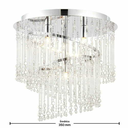 Jelölje be Endon Camille mennyezeti lámpa króm üveg 35 cm 4 fényes LED G9 68698