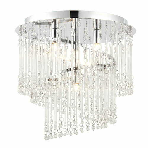 Jelölje be Endon Camille mennyezeti lámpa króm üveg 35 cm 4 fényes LED G9 68698