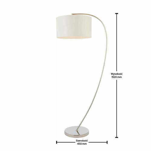 Jelölje be Endon Josephine állólámpa 72388 ezüst fehér króm E27 LED 152 cm