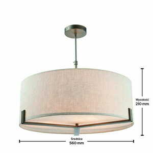 Függőlámpa Endon Hayfield 3 fényű bézs/barna szövet 56,6 cm E27 LED dimmelhető 72635 small 3