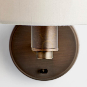 Endon Daley 73018 E14 fali lámpa – sötét antik bronz, krémszínű textilernyő small 5