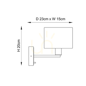 Endon Daley 73018 E14 fali lámpa – sötét antik bronz, krémszínű textilernyő small 8