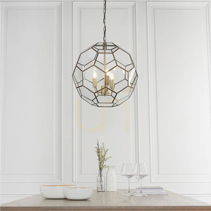 Endon Miele 73560 függőlámpa, 3 × E14, antik sárgaréz és átlátszó üveg, Ø 47 cm small 5