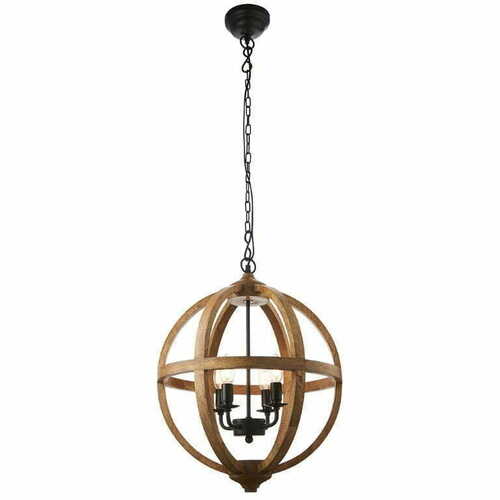 Jelölje be Függőlámpa Endon Toba fa barna vintage 4 égős 43 cm 73575