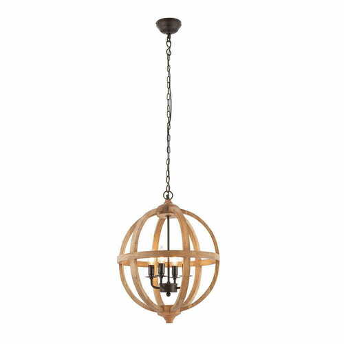 Jelölje be Függőlámpa Endon Toba fa barna vintage 4 égős 43 cm 73575