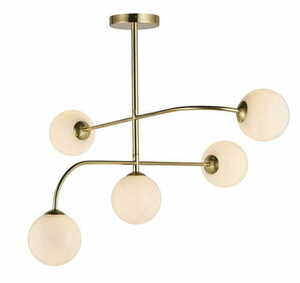 Mennyezeti lámpa Endon Otto sárgaréz-fehér 5 égős LED dimmelhető 80 cm small 3