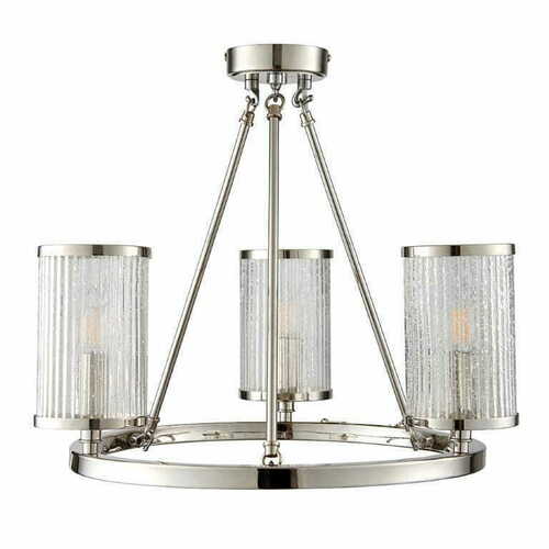 Jelölje be Mennyezeti lámpa Endon Easton nikkel/átlátszó 3 lámpás E14 LED, 48 cm