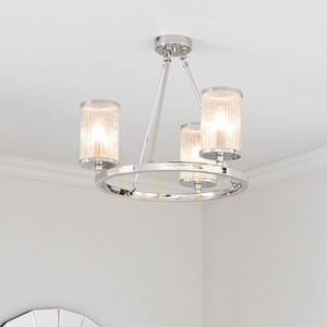Endon Easton 76261 mennyezeti lámpa, nikkel és átlátszó üveg, 3×E14, Ø48 cm small 5
