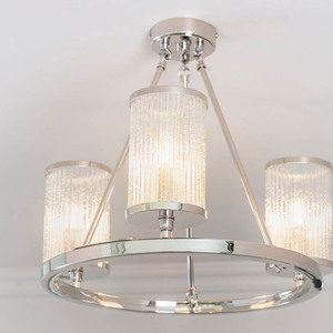 Endon Easton 76261 mennyezeti lámpa, nikkel és átlátszó üveg, 3×E14, Ø48 cm small 6