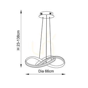 Endon Aria 76394 LED függőlámpa, króm és fehér, 66 cm, 35 W, szabályozható fényerő small 4