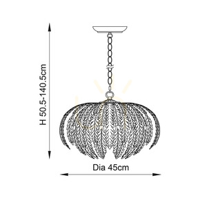 Endon Delphine 76678 ezüst függőlámpa, 3×E14, 45 cm small 11