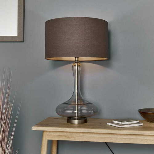 Jelölje be Endon Caia állólámpa barna/átlátszó szövet-üveg-fém E27 40W 62cm