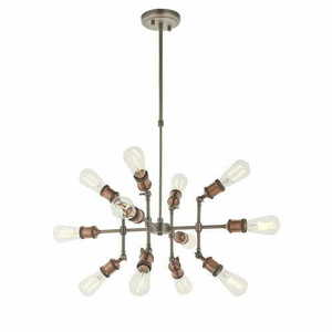 Függőlámpa Endon Hal réz/ezüst acél E27 12 fényű 81609 small 1