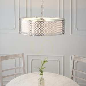 Endon Cordero 81969 függőlámpa, nikkel és fehér, 3×E27, Ø56 cm small 9
