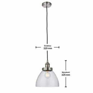 Függőlámpa Endon Hansen ezüst/átlátszó E27 LED, 22,5 cm 91738 small 2