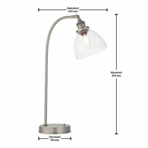 Jelölje be Állólámpa Endon Hansen ezüst üveg E14 53,3 cm 91740