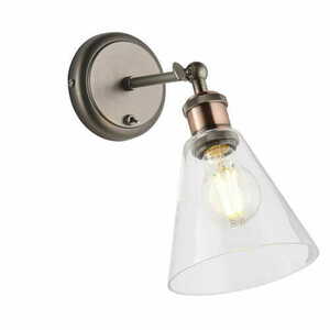 Fali lámpa Endon Hal sárgaréz/átlátszó üveg E27 IP20 SKU 92874 small 0