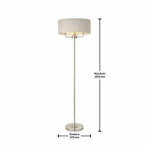 Endon Highclere 94359 állólámpa szálcsiszolt krómmal és natúr len lámpaernyővel, 3xE14, 160 cm small 1