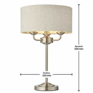 Állólámpa Endon Highclere bézs/nikkel E14 3x18W 50 cm small 1