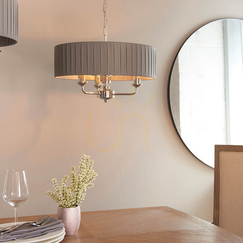 Jelölje be Endon Highclere 94394 függőlámpa antracitszürke/nikkelezett 3×E14 45 cm