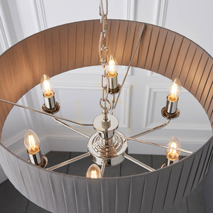 Függőlámpa Endon Highclere 94397 Szürke/Nikkel 6 égős E14 55 cm small 4
