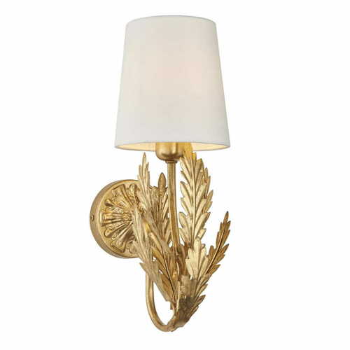 Jelölje be Fali lámpa Endon Delphine E14 LED arany bézs szövet 36 cm 95040