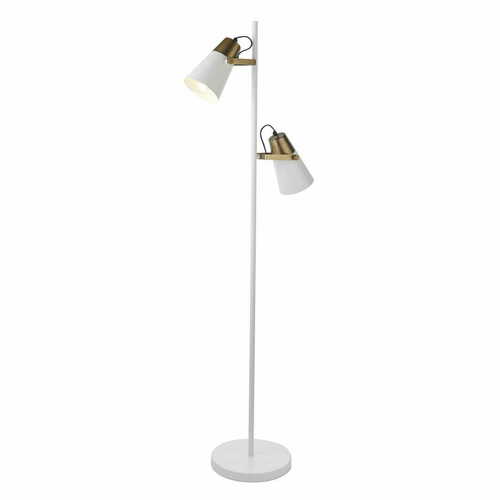 Jelölje be Endon Gerik LED állólámpa sárgaréz-fehér E27 153 cm 95474