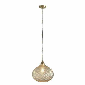 Endon Livia függőlámpa, sárgaréz/üveg, E27, 28,5 cm, dimmelhető small 6