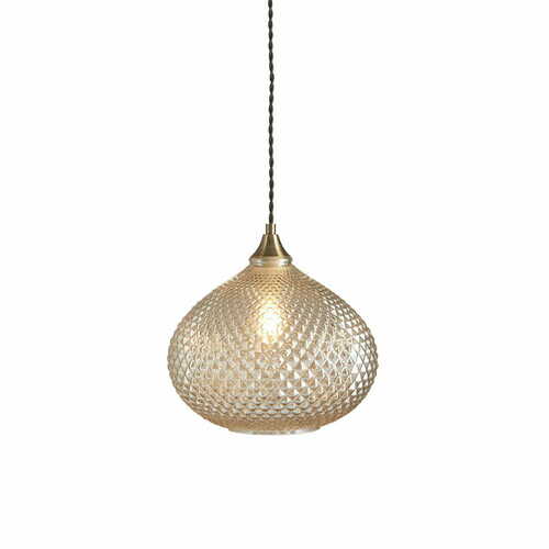 Jelölje be Endon Livia függőlámpa, sárgaréz/üveg, E27, 28,5 cm, dimmelhető