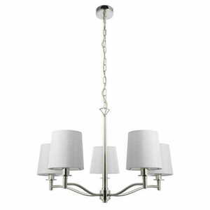 Függőlámpa Endon Ortona 5-égős nikkel/fehér, szövet árnyékkal, 72 cm small 6