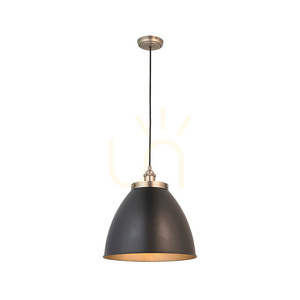 Endon Franklin 98749 függőlámpa E27 33,5 cm, matt fekete és antikolt ónszín small 9
