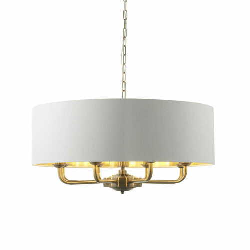 Jelölje be Endon Highclere 98938 függőlámpa antik sárgaréz/vintage white 8xE14 70 cm