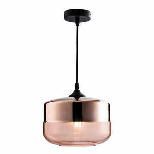 Függőlámpa Endon Willis 60182 réz fekete üveg fém 25 cm E27 LED dimmelhető small 3