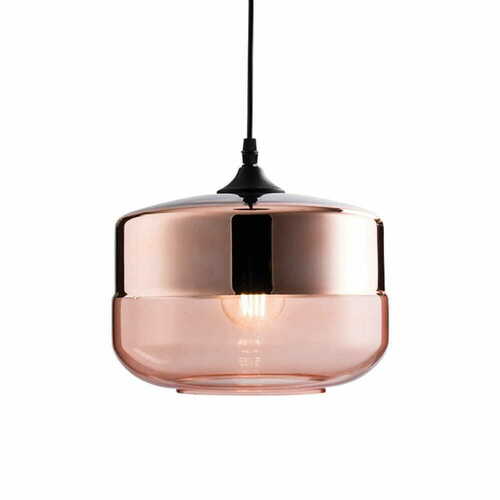 Jelölje be Függőlámpa Endon Willis 60182 réz fekete üveg fém 25 cm E27 LED dimmelhető
