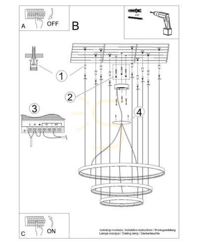 Jelölje be Csillár RIO 3 55/78/110 fehér LED 4000K Thoro 55/78/110 fehér LED 4000K