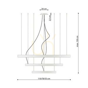 Csillár RIO 3 55/78/110 aranyszínű LED 3000K Thoro small 3