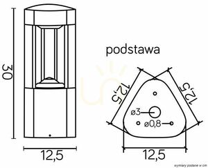 Kültéri postafény SU-MA FAN GL 11201 LED sötétszürke 30 cm small 3