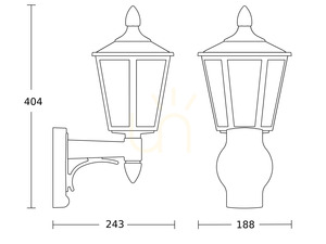 STEINEL L 15 E27 kültéri falilámpa, fekete, érzékelő nélkül small 3