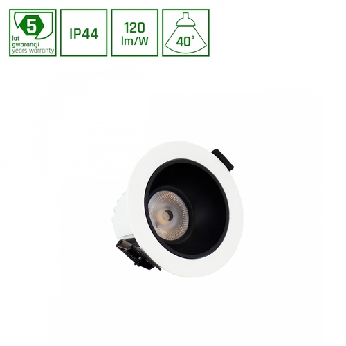 Jelölje be Orbito Downlight 10 W Nw 230 V 40st Ip44 Ra90 Ugr<19 97 X65 Mm Fehér/fekete matt kerek 5 év garancia