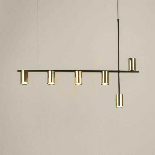 Jelölje be Függőlámpa Sigma Vendo 6 GU10 fekete sárgaréz 90 cm 33696